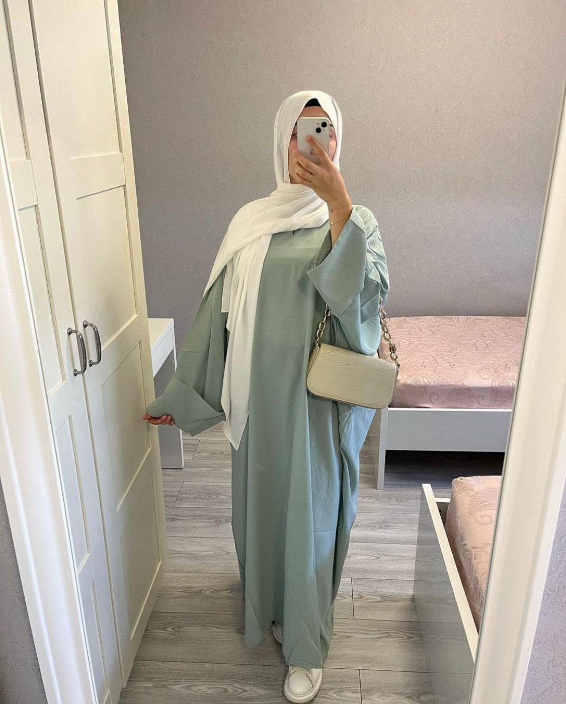 Abaya papillon Vert d’eau